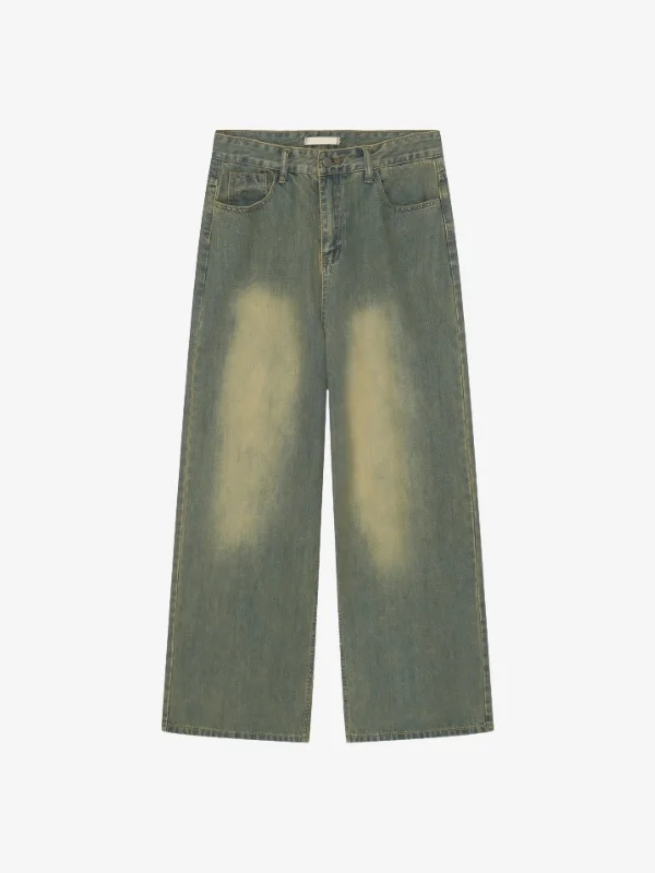 KG Brown Washed Loose Jeans Cozy Tencel Blend Denim Jeans