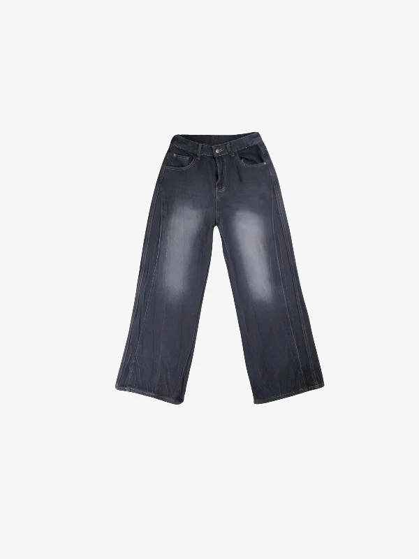 KG Women's High Waist Baggy Jeans Trendy Flared Leg Jeans