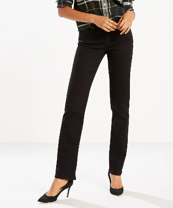 Levi's Women's Classic Straight Jeans - Soft Black Trendy Wide-Legged High-Waist Jeans