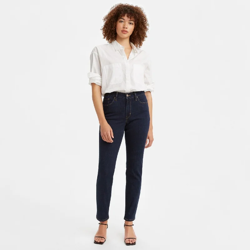 Levi's® Women's 5 Pocket Straight Leg Mid-Rise Denim Jeans Trendy Paperbag Waist Jeans Levi's® Women's 5 Pocket Straight Leg Mid-Rise Denim Jeans Trendy Paperbag Waist Jeans