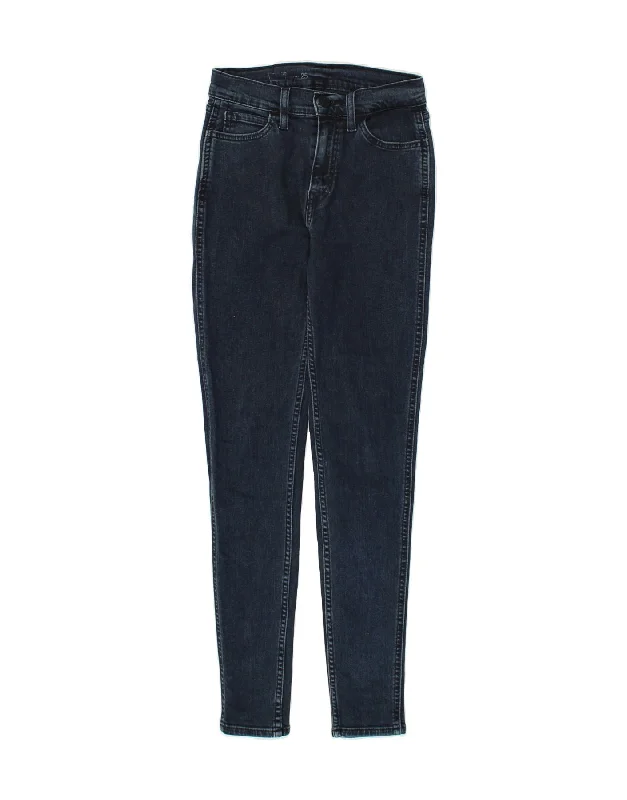 LEVI'S Womens Skinny Jeans W25 L28 Navy Blue Cotton Comfortable Stretch Denim Jeans