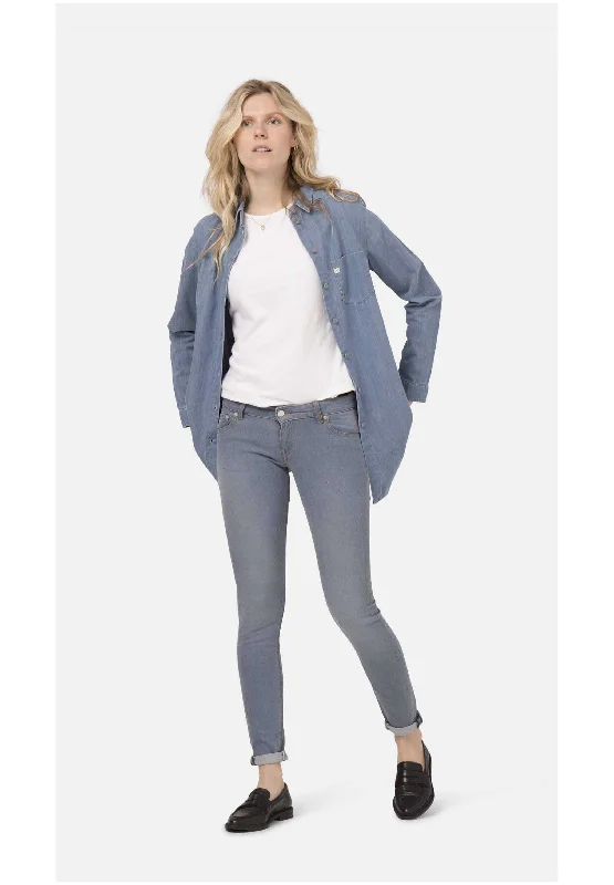 LILLY Womens skinny blue jeans by MUD Trendy Skinny High-Waist Jeans