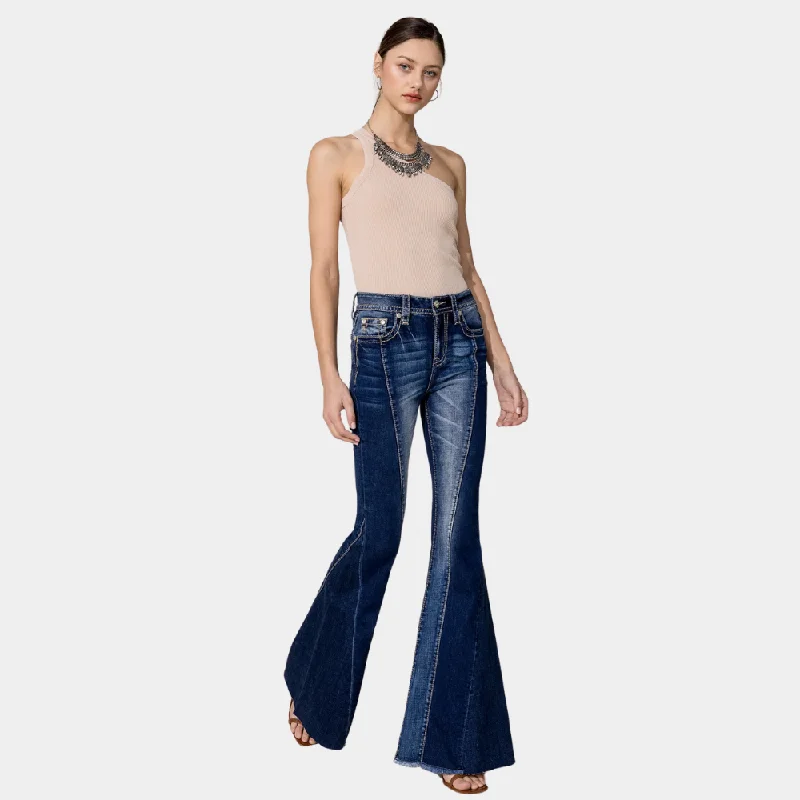 Miss Me Multi Denim Super Flare Jeans