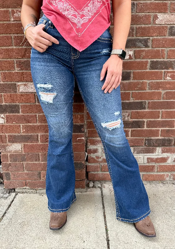 Miss Me Women's High Rise Distressed Flare Jeans H3636F60 Casual Wide-Legged Denim Jeans Miss Me Women's High Rise Distressed Flare Jeans H3636F60 Casual Wide-Legged Denim Jeans