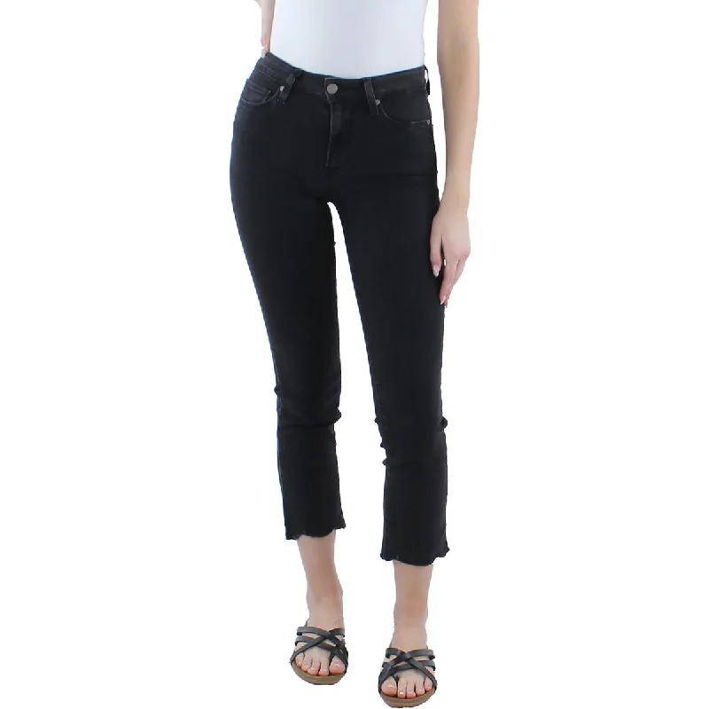 Paige Womens High Rise Straight Leg Straight Leg Jeans Chic Ripped Jeans