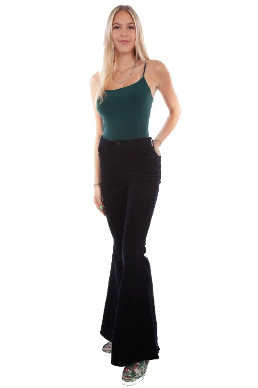 Scully Womens Bell Bottom Flare Black Cotton Blend Jeans Trendy Wide-Leg High-Waist Denim Scully Womens Bell Bottom Flare Black Cotton Blend Jeans Trendy Wide-Leg High-Waist Denim