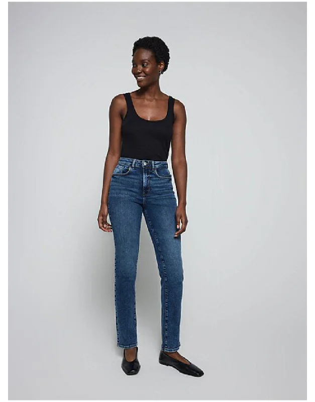 Slim Straight Jeans in Blue Stone Stylish Acid-Wash Jeans