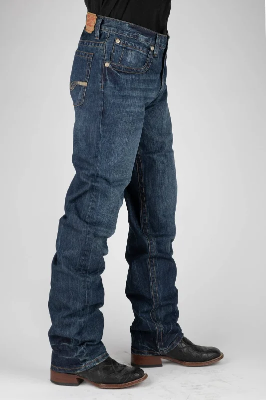 Stetson Mens 1520 Fit Blue 100% Cotton Jeans Stylish Stone-Wash Denim Jeans