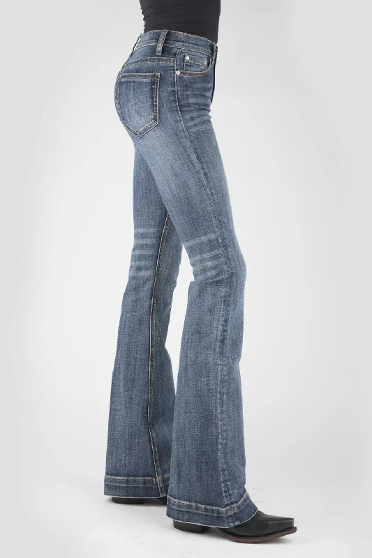 Stetson Womens 921 Plain Back Blue Cotton Blend Jeans Classic Black Denim Jeans