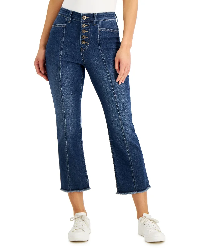 Style & Co Button Fly Cropped Jeans Fashionable Mom Jeans