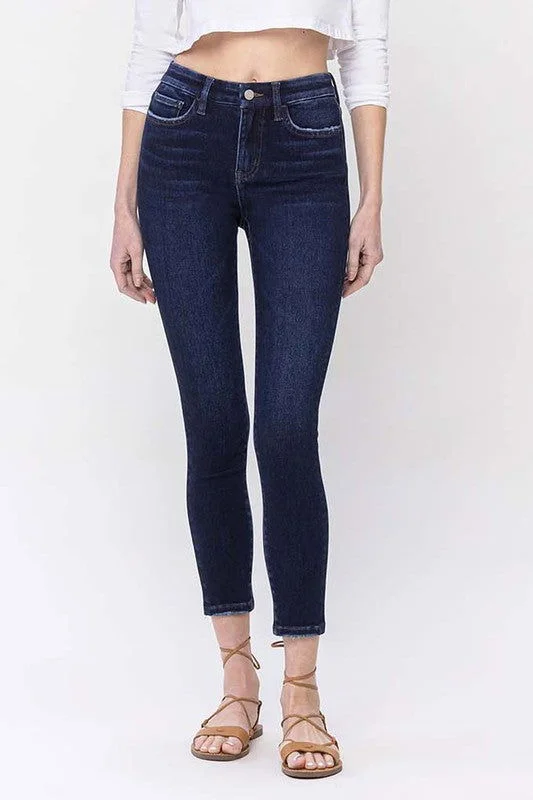 VERVET by Flying Monkey High Rise Ankle Skinny Jeans Cozy Stretch High-Waist Jeans