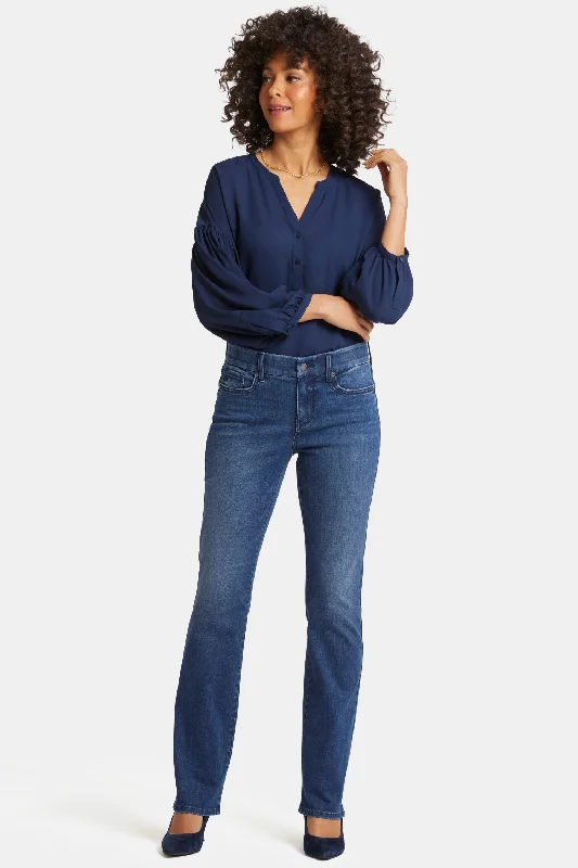 Waist-Match™ Marilyn Straight Jeans - Moonlight Trendy Button-Up High-Waist Jeans