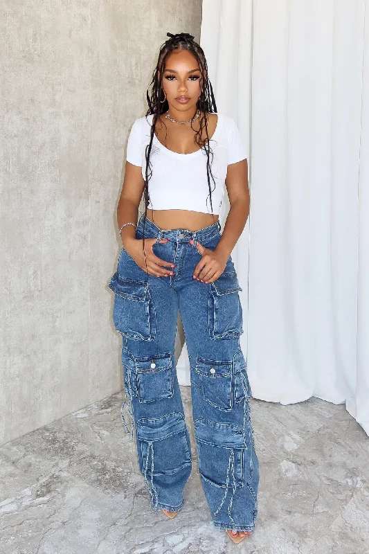 Wanna Be Denim Cargo Jeans