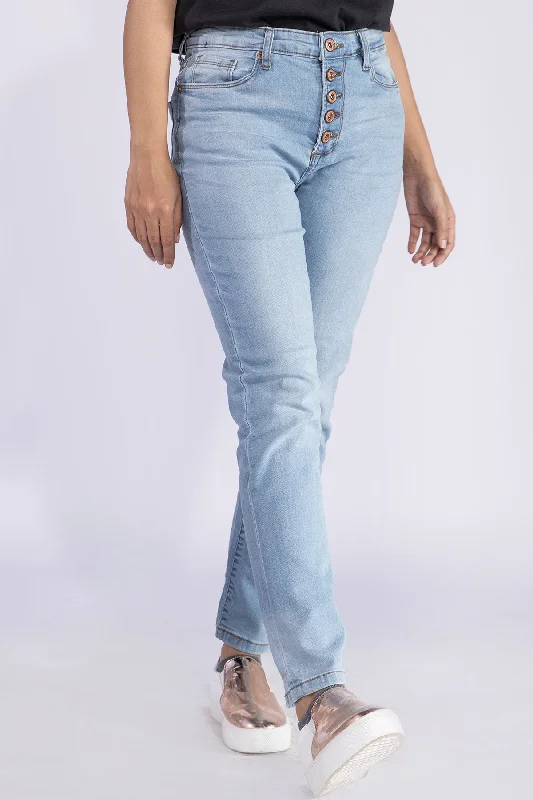 High Rise Light Wash Jeans - W21 - WDJ0005 Elegant Dark-Wash Bootcut Jeans