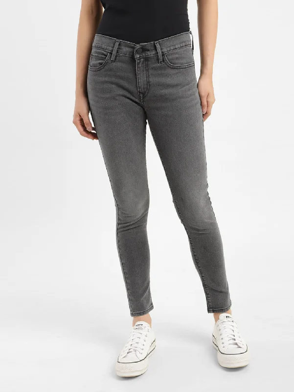 Women's Mid Rise 711 Skinny Jeans Trendy Wide-Leg High-Waist Denim