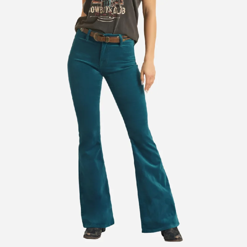 Rock and Roll Denim Teal Flare Jeans